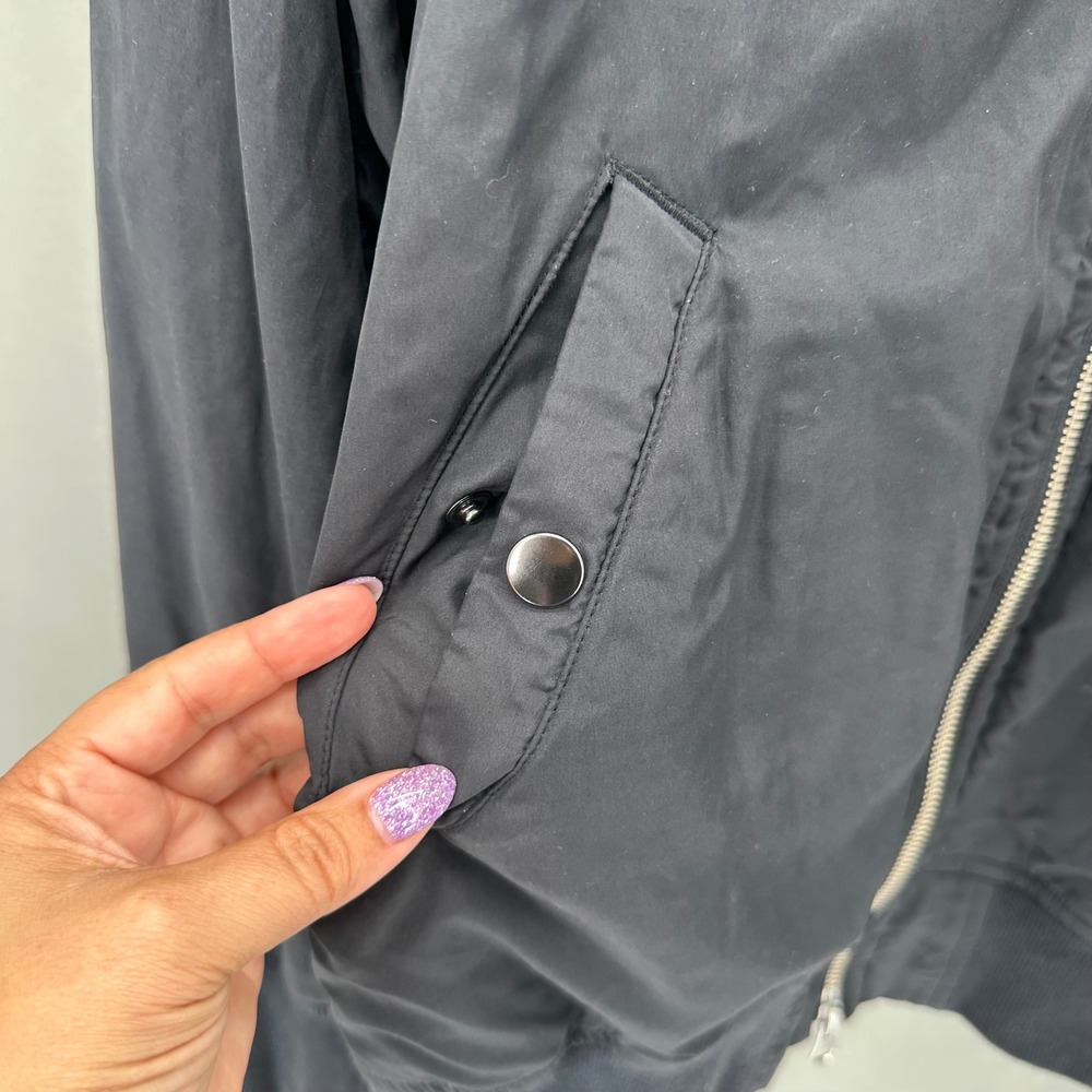 AZUL by moussy Black Bomber Jacket Mens Medium Lightweight Casual Travel Street - Picture 5 of 11